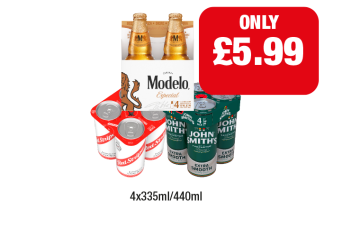 Modelo, Red Stripe, John Smiths - Now Only £5.99 at Family Shopper