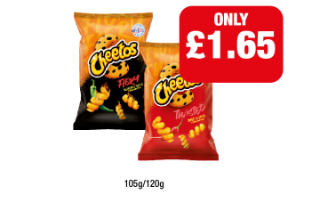 Cheetos Fiery, Twisted - Now Only £1.65 at Family Shopper