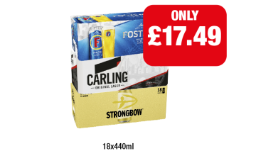 Fosters, Carling, Strongbow - Now Only £17.49 at Family Shopper