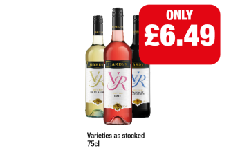 Hardy's Pinot Grigio, Rosé, Merlot - Now Only £6.49 at Family Shopper