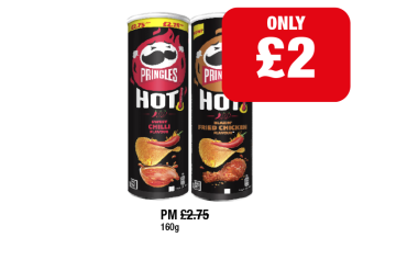 Pringles Hot Sweet Chilli, Fried Chicken - Now Only £2 at Family Shopper