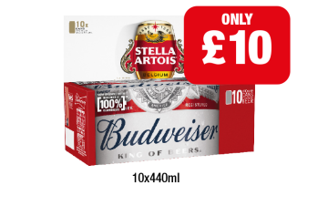 Stella Artois, Budweiser - Now Only £10 at Family Shopper
