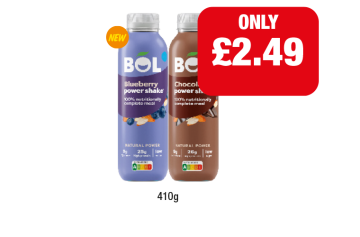 Bol Blueberry Power Shake, Chocolate - Now Only £2.49 at Family Shopper