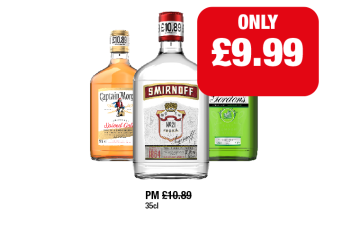 Captain Morgan Spiced Gold, Smirnoff, Gordon's - Now Only £9.99 at Family Shopper