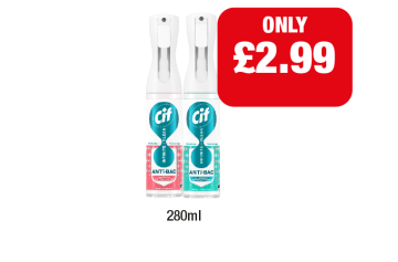 Cif Anti-Bac Apple & Jasmine, Lemon & Aloe Vera - Now Only £2.99 at Family Shopper