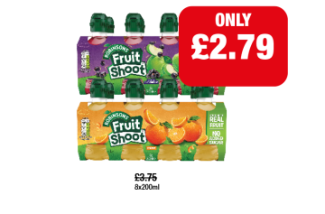 Fruit Shoot Blackcurrant, Orange - Now Only £2.79 at Family Shopper