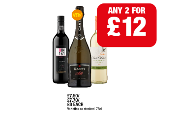 Hardy's Bin 161 Shiraz, Canti, Isla Negra White - Any 2 for £12 at Family Shopper