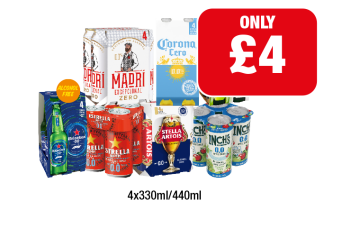 Heineken 0.0, Madri Zero, Estrella 0.0, Corona Zero, Stella Artois 0.0, Inch's 0.0, Peroni 0.0 - Now Only £4 at Family Shopper