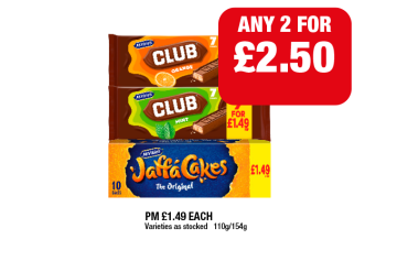 McVities Club Orange, Mint, Jaffa Cakes - Now Only £2.50 at Family Shopper