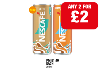 Nescafe Latte, Caramel - Any 2 for £2 at Family Shopper