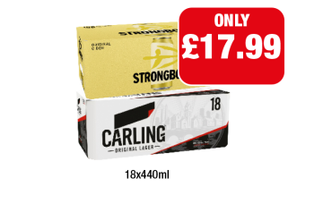 Strongbow, Carling - Now Only £17.99 at Family Shopper