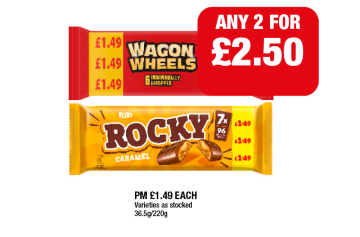 Wagon Wheels, Rocky Caramel - Any 2 for £2.50 at Family Shopper