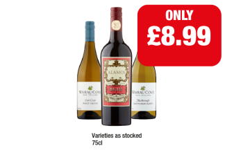 Wairau Cove Pinot Grigio, Sauvignon Blanc, Alamos Malbec - Now Only £8.99 at Family Shopper