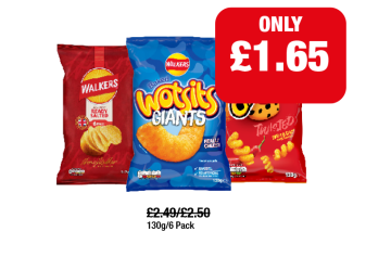 Walkers Ready Salted, Wotsits Giants, Cheetos Twisted - Now Only £1.65 at Family Shopper