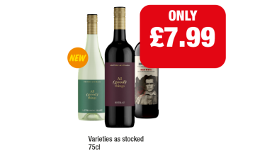 All Good Things Sauvignon Blanc, Shiraz, 19 Crimes Red - Now Only £7.99 at Family Shopper
