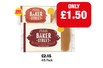 Baker Street Seeded Burger Buns, Hot Dog Rolls - Now Only £1.50 at Family Shopper