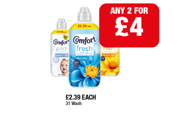 Comfort Pure, Fresh Blue Skies, Sunshiny Days - Any 2 for £4 at Family Shopper
