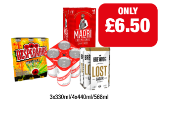 Desperados, Madri, Red Stripe, Brewdog Lost Lager - Now Only £6.50 at Family Shopper