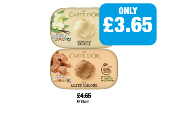 Carte D'Or Vanilla, Salted Caramel - Now Only £3.65 at Family Shopper