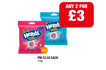 Nerds Gummy Clusters Fruits, Berries - Any 2 for £3 at Family Shopper