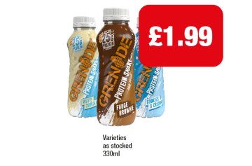 Grenade Protein Shake White Chocolate, Fudge Brownie - Now Only £1.99 at Family Shopper
