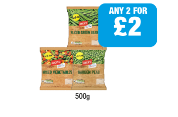 Jack's Sliced Green Beans, Mixed Vegetables, Garden Peas - Any 2 for £2 at Family Shopper