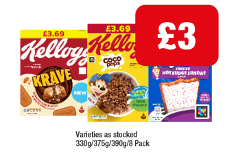 Kellogg's Krave Caramelised Biscuit, Coco Pops, Pop Tarts - Now Only £3 at Family Shopper