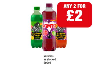 Levi Roots Caribbean Crush, Reggae Sunrise, Vimto - Any 2 for £2 at Family Shopper