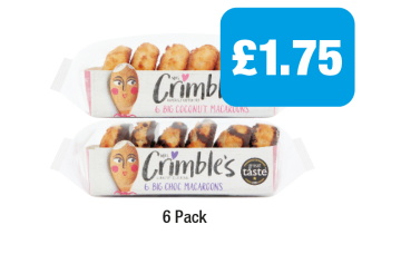 Mrs Crimbles Coconut Macaroons, Choc - Now Only £1.75 at Family Shopper