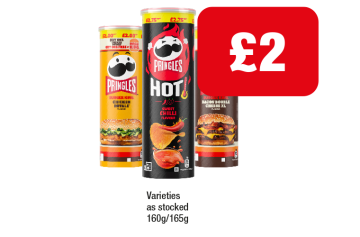 Pringles Burger King Chicken Royale, Bacon Double Cheese XL, Sweet Chilli - Now Only £2 at Family Shopper