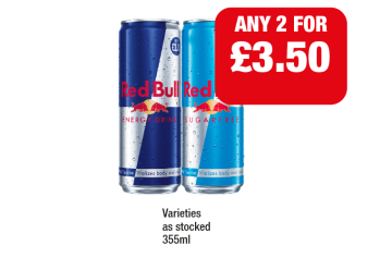 Red Bull, Sugarfree - Any 2 for £3.50 at Family Shopper
