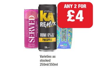 Served Passion Fruit Martini, KA Remix Rum, Beatbox - Any 2 for £4 at Family Shopper
