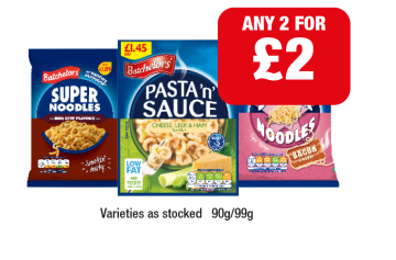 Super Noodles BBQ Beef, Bacon, Pasta 'N' Sauce - Any 2 for £2 at Family Shopper