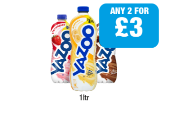 Yazoo Strawberry, Banana, Chocolate - Any 2 for £3 at Family Shopper