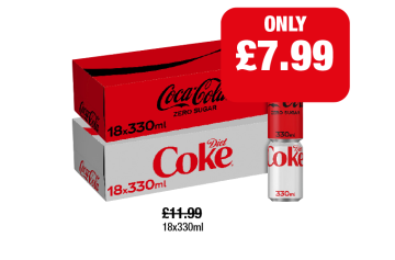 Coca Cola Zero Sugar, Diet Coke - Now Only £7.99 at Family Shopper