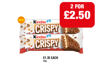 Kinder Crispy - Any 2 for £2.50 at Family Shopper