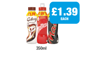 Milkshake Drink Galaxy, Malteser, Mars - Now Only £1.39 at Family Shopper