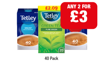 Tetley Original, Decaf, Green Tea - Any 2 for £3 at Family Shopper
