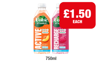 Volvic Vitamin Active Peach, Raspberry - Now Only £1.50 at Family Shopper