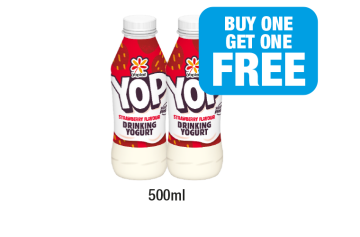 YOP Drinking Yoghurt Strawberry, Strawberry - Now Only Buy 1 Get 1 FREE at Family Shopper