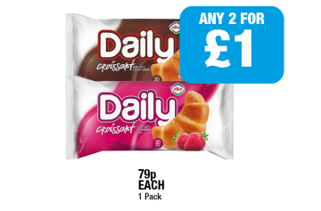 Daily Croissant Chocolate, Strawberry - Any 2 for £1 at Family Shopper