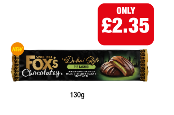 Fox's Chocolatey Dubai Style Pistachio - Now Only £2.35 at Family Shopper
