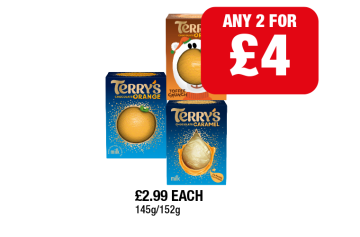 Terry's Chocolate Orange, Caramel, Toffee Crunch - Any 2 for £4 at Family Shopper