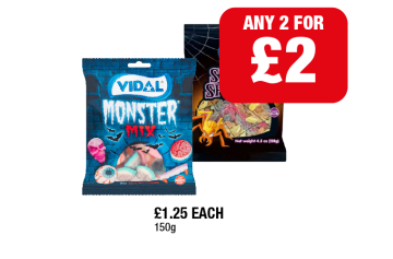 Vidal Monster Mix, Spooky Spiders - Any 2 for £2 at Family Shopper