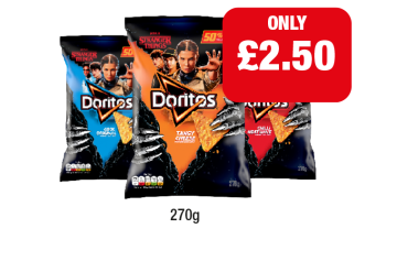 Doritos Cool Original, Tangy Cheese, Chilli Heatwave - Now Only £2.50 at Family Shopper