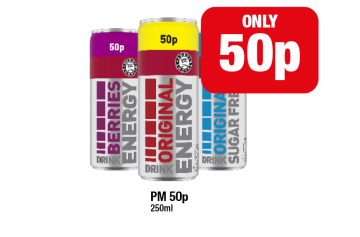 Energy Drink Original, Berries, Sugar Free - Now Only 50p at Family Shopper