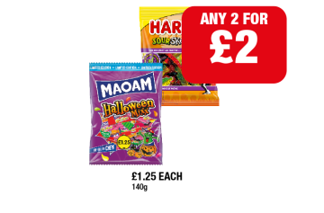Haribo Four Skeletons, Halloween Mixx - Any 2 for £2 at Family Shopper