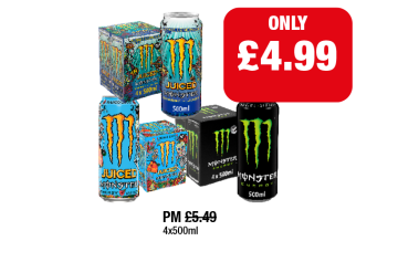 Monster Juiced Monster Aussie Lemonade, Mango Loco, Original - Now Only £4.99 at Family Shopper