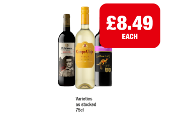 19 Crimes Red Wine, Campo Viejo, Yellow Tail - Now Only £8.49 at Premier