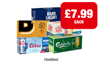 Bud Light, Bodingtons, Brewdog Cold Beer, Coors, Carlsberg - Now Only £7.99 at Premier
